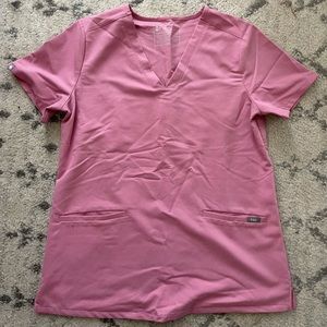 Figs Casma 3 pocket scrub top CHALK PINK